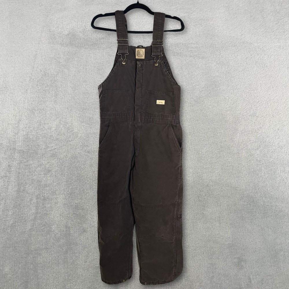 Berne Overalls Womens 10-12 Brown Insulated Duck Canvas Bib Workwear Double Knee